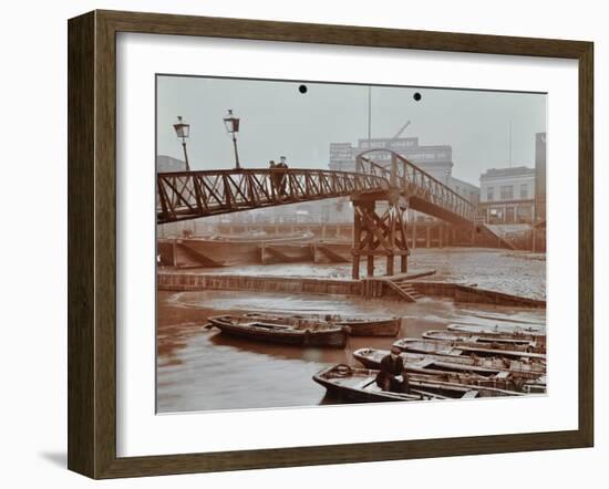 Limehouse Pier, Poplar, London, 1908-null-Framed Photographic Print