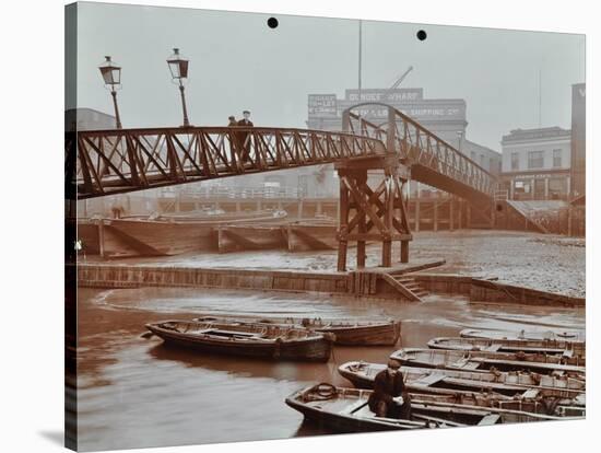 Limehouse Pier, Poplar, London, 1908-null-Stretched Canvas