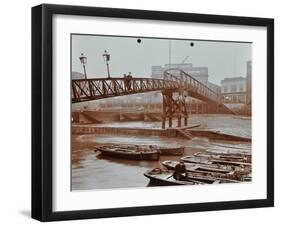 Limehouse Pier, Poplar, London, 1908-null-Framed Premium Photographic Print