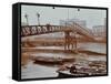 Limehouse Pier, Poplar, London, 1908-null-Framed Stretched Canvas