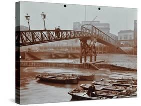 Limehouse Pier, Poplar, London, 1908-null-Stretched Canvas