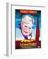 LIMELIGHT (aka LIMELIGHT LES FEUX DE LA RAMPE), French poster art, Charles Chaplin, 1952-null-Framed Art Print