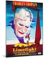 LIMELIGHT (aka LIMELIGHT LES FEUX DE LA RAMPE), French poster art, Charles Chaplin, 1952-null-Mounted Art Print