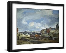 Limerick: Charlotte Quay and George's Quay, Matthew Bridge and the Customs House-William Turner Lond-Framed Giclee Print