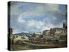 Limerick: Charlotte Quay and George's Quay, Matthew Bridge and the Customs House-William Turner Lond-Stretched Canvas