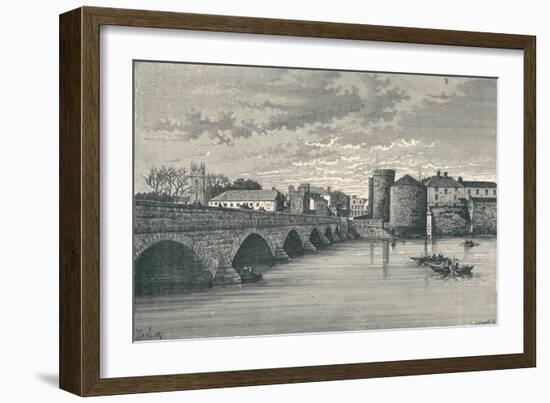 Limerick - Thomond Bridge and King Johns Castle, 1896-null-Framed Giclee Print