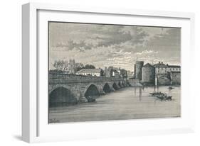 Limerick - Thomond Bridge and King Johns Castle, 1896-null-Framed Giclee Print