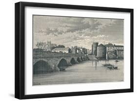 Limerick - Thomond Bridge and King Johns Castle, 1896-null-Framed Premium Giclee Print