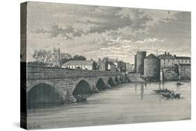 Limerick - Thomond Bridge and King Johns Castle, 1896-null-Stretched Canvas