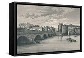 Limerick - Thomond Bridge and King Johns Castle, 1896-null-Framed Stretched Canvas