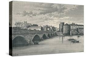 Limerick - Thomond Bridge and King Johns Castle, 1896-null-Stretched Canvas