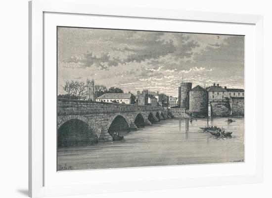 Limerick - Thomond Bridge and King Johns Castle, 1896-null-Framed Giclee Print
