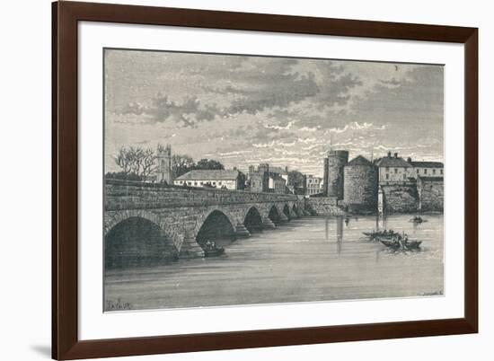 Limerick - Thomond Bridge and King Johns Castle, 1896-null-Framed Giclee Print