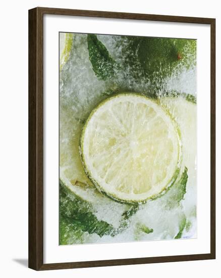 Limes in Block of Ice-Dieter Heinemann-Framed Photographic Print