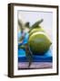 Limes on Blue Cloth-Foodcollection-Framed Photographic Print