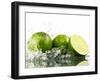 Limes with Splashing Water-Michael L?ffler-Framed Premium Photographic Print