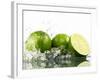 Limes with Splashing Water-Michael L?ffler-Framed Photographic Print