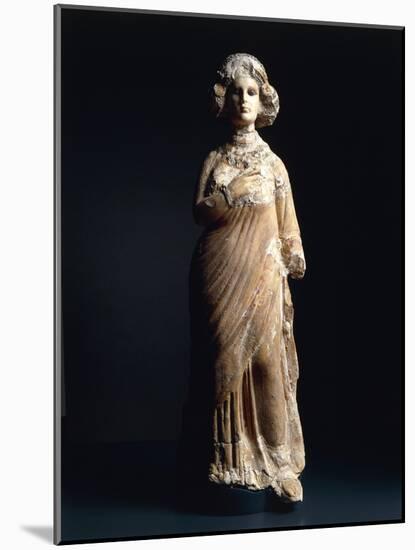 Limestone and Stucco Feminine Statue, Iranian Art of the Parthians, 1st-2nd Century A.C.-null-Mounted Giclee Print