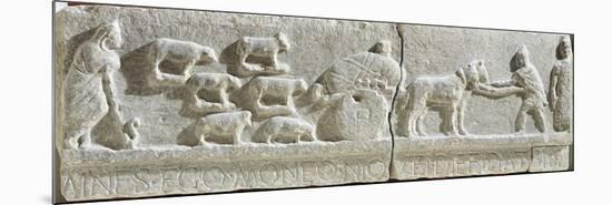 Limestone Bas-Relief Showing Transhumance Scene, from Sulmona, Italy BC-null-Mounted Premium Giclee Print