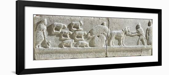 Limestone Bas-Relief Showing Transhumance Scene, from Sulmona, Italy BC-null-Framed Giclee Print