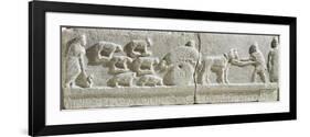 Limestone Bas-Relief Showing Transhumance Scene, from Sulmona, Italy BC-null-Framed Giclee Print