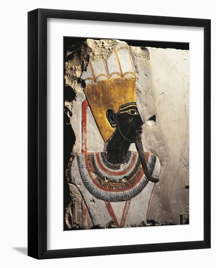 Limestone Blocks Painted with Reliefs Depicting God Amun-Min-null-Framed Giclee Print