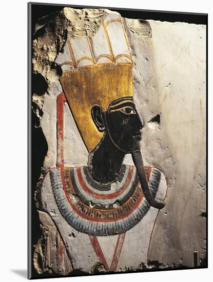 Limestone Blocks Painted with Reliefs Depicting God Amun-Min-null-Mounted Giclee Print