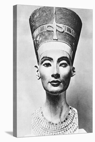 Limestone Bust of Queen Nefertiti-null-Stretched Canvas