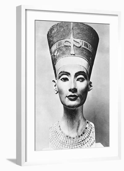 Limestone Bust of Queen Nefertiti-null-Framed Photographic Print