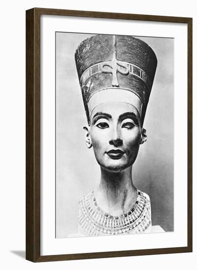 Limestone Bust of Queen Nefertiti-null-Framed Photographic Print