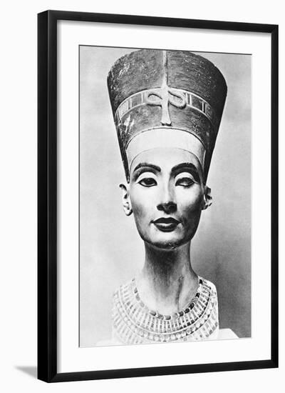 Limestone Bust of Queen Nefertiti-null-Framed Photographic Print