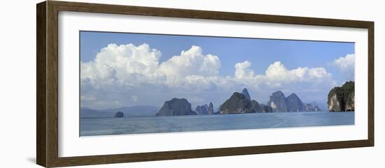 Limestone Cliffs and Pinnacle Islands. Phang Nga Bay, Thailand-Mark Taylor-Framed Photographic Print