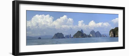 Limestone Cliffs and Pinnacle Islands. Phang Nga Bay, Thailand-Mark Taylor-Framed Photographic Print