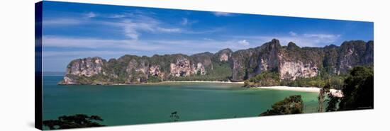 Limestone Cliffs and West Rai Leh Beach, Laem Phra Nang Peninsula, Krabi Province, Thailand-Michele Falzone-Stretched Canvas