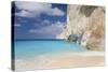 Limestone Cliffs Towering Above Turquoise Sea, Navagio Bay, Anafonitria-Ruth Tomlinson-Stretched Canvas