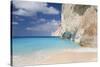 Limestone Cliffs Towering Above Turquoise Sea, Navagio Bay, Anafonitria-Ruth Tomlinson-Stretched Canvas