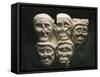 Limestone Cut Off Heads, from Oppidum at Entremont-null-Framed Stretched Canvas