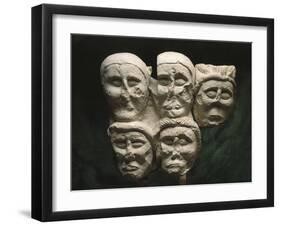 Limestone Cut Off Heads, from Oppidum at Entremont-null-Framed Giclee Print