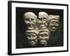 Limestone Cut Off Heads, from Oppidum at Entremont-null-Framed Giclee Print