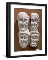 Limestone Cut Off Heads, from Oppidum at Entremont-null-Framed Giclee Print