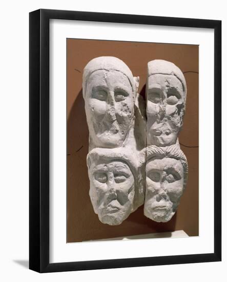 Limestone Cut Off Heads, from Oppidum at Entremont-null-Framed Giclee Print