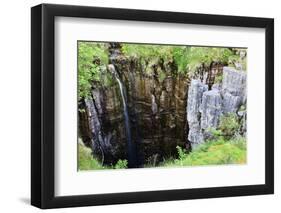 Limestone Formations and Waterfall at Buttertubs on the Pass from Wensleydale to Swaldale-Mark Sunderland-Framed Photographic Print