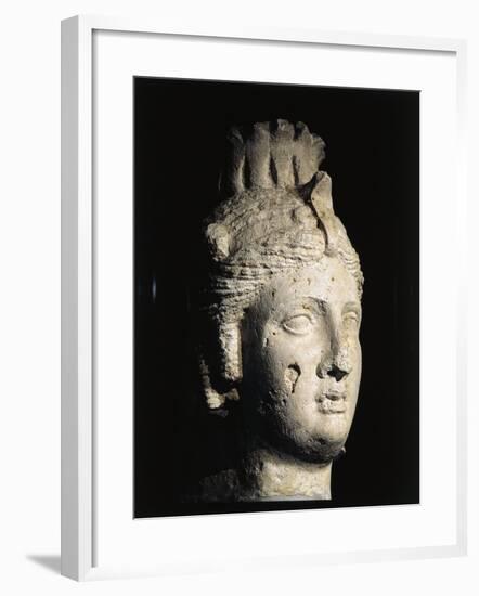 Limestone Head of Cleopatra I or II-null-Framed Giclee Print