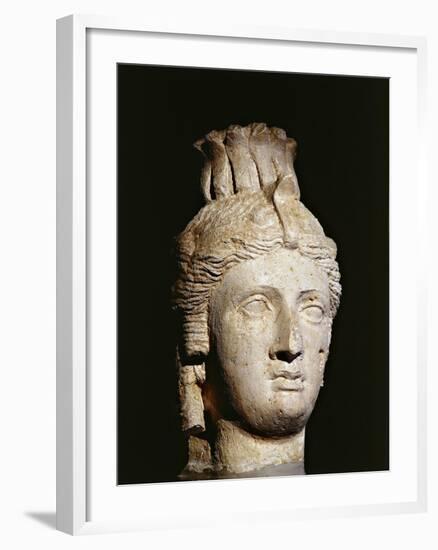 Limestone Head of Cleopatra I or II-null-Framed Giclee Print