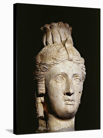 Limestone Head of Cleopatra I or II-null-Stretched Canvas
