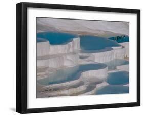 Limestone Hot Springs and Reflection of Tourists, Cotton Castle, Pamukkale, Turkey-Cindy Miller Hopkins-Framed Premium Photographic Print