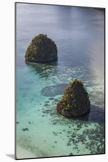 Limestone Islands Surrounded by a Coral Reef in Raja Ampat-Stocktrek Images-Mounted Photographic Print