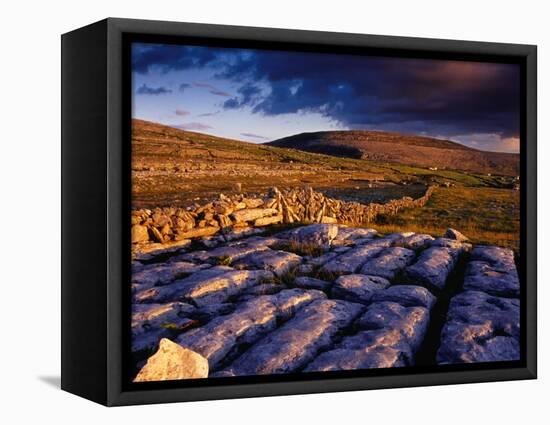 Limestone Landscape of the Burren Near Fanore, Burren, County Clare, Ireland-Gareth McCormack-Framed Stretched Canvas