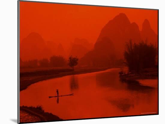 Limestone Mountains, Li River Fishermen, Yangshou, Guilin, China-Bill Bachmann-Mounted Photographic Print