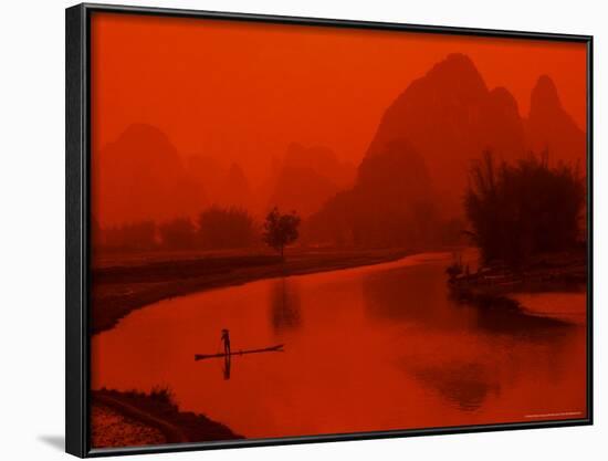 Limestone Mountains, Li River Fishermen, Yangshou, Guilin, China-Bill Bachmann-Framed Photographic Print